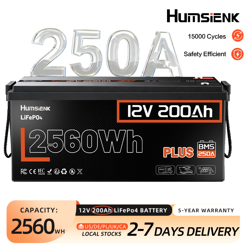 Renewable Energy Source - Humsienk 12V 200Ah LiFePO4 Akü, Dahili