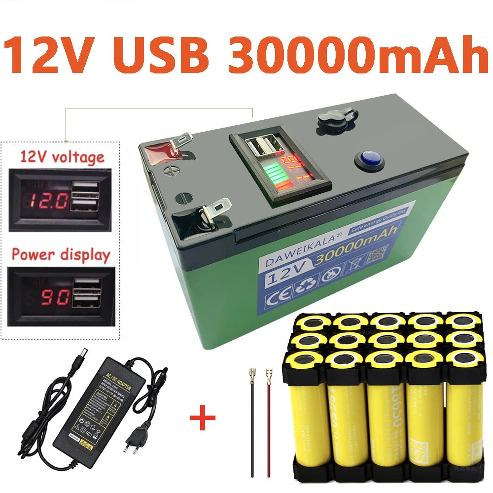 Renewable Energy Source - 12 V lityum Pil 30Ah 18650