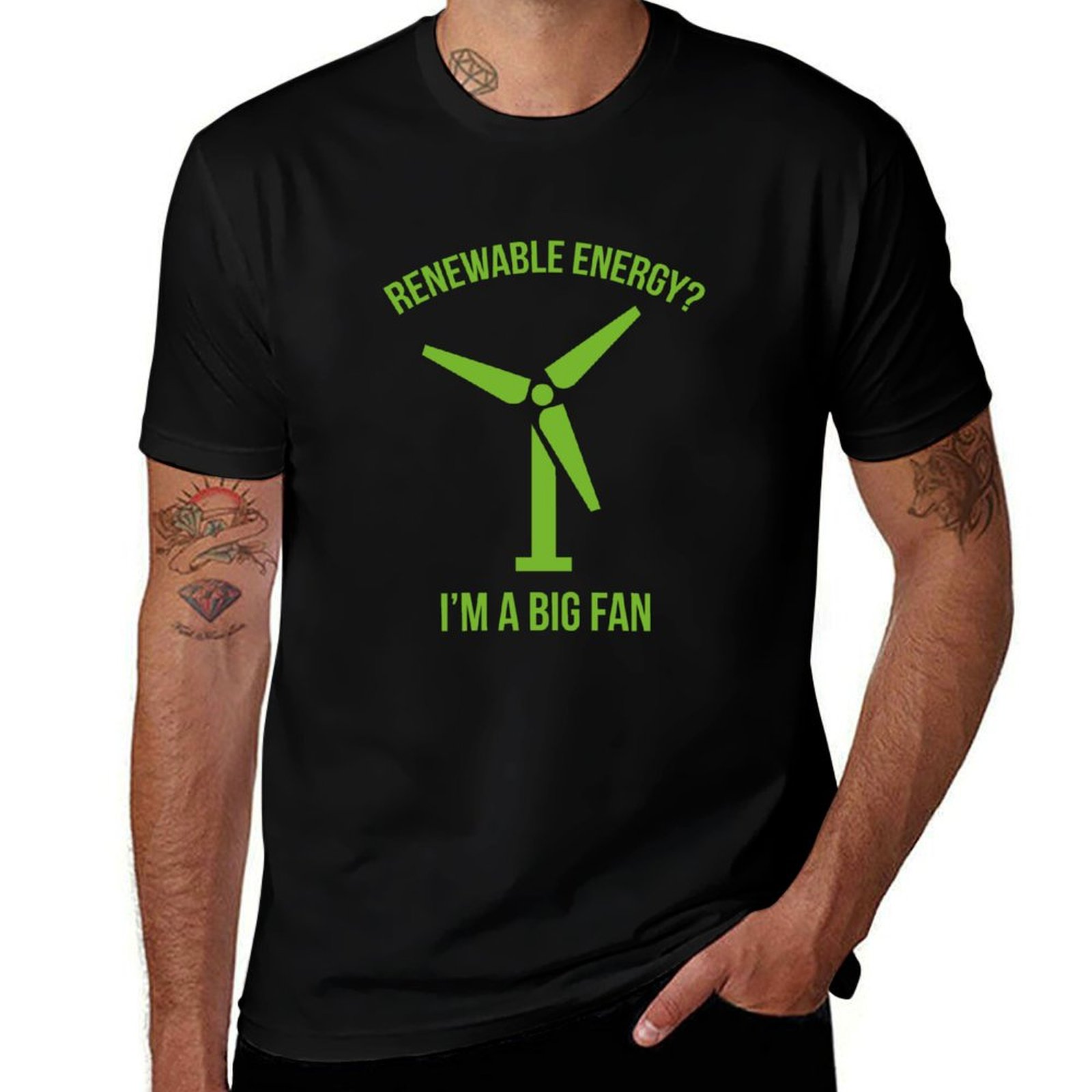 Renewable Energy Graphics - Yenilenebilir Enerji Tişörtü Retro Grafik Baskılı