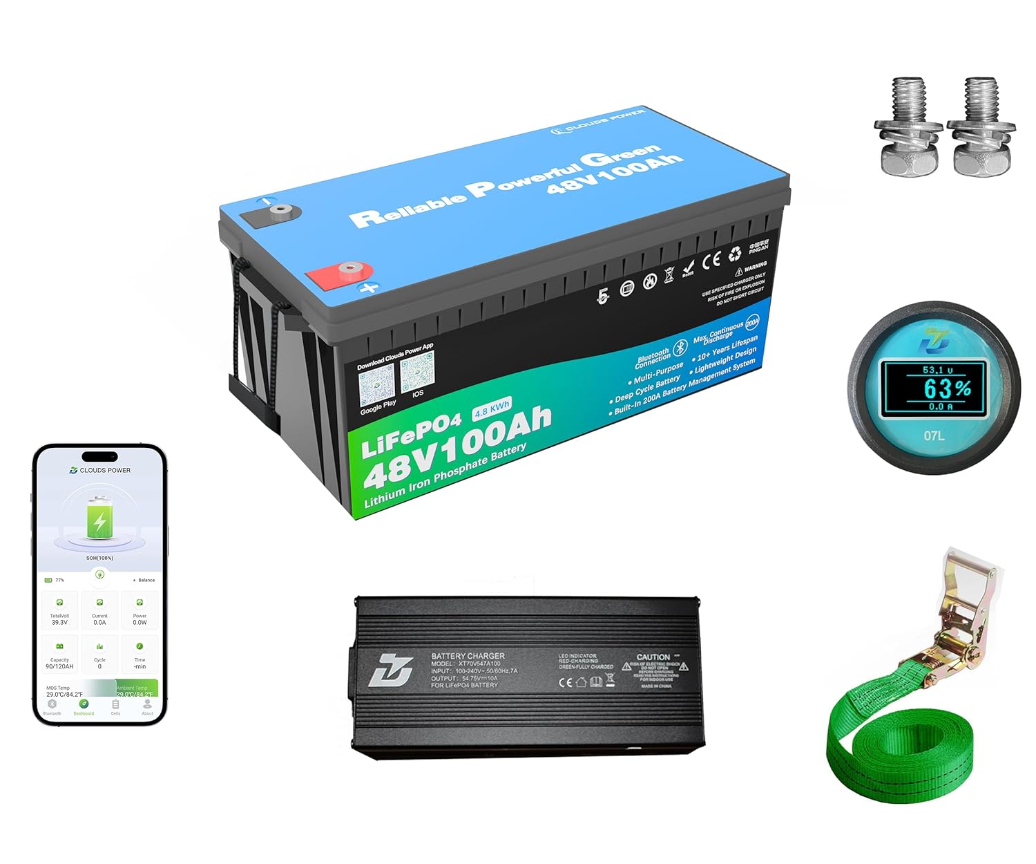 48 Volt 100Ah Lityum Golf Arab - Lithium Battery 100Ah incelemesi ve fiyatı