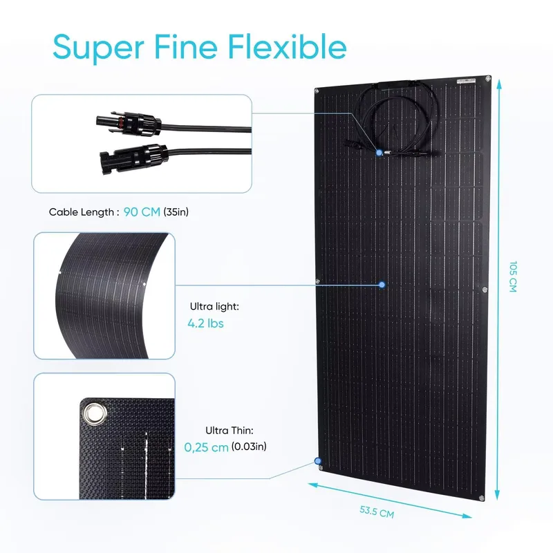 400W 420W Ekstra Güçlü Hafif E - Solar Panel Monocrystalline incelemesi ve fiyatı